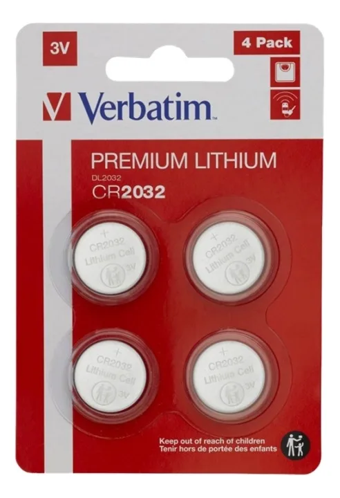 Verbatim CR2032 litiumbatteri, 3 V, 4-pack