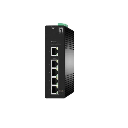 LevelOne IGS-2105P hanterad switch, 5 portar, 4 PoE-utgångar, svart