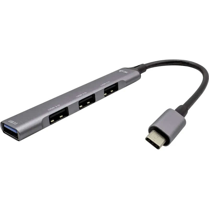 i-tec C31HUBMETALMINI4 USB-hubb 4 Port USB-A USB 3.1 Gen1 5 GBit/s Flerfärgad I-TEC USB-C Metal HUB 4 Port passive