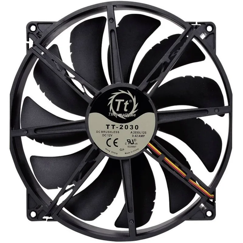 Thermaltake Pure 20 Chassi-fläkt Svart (B x H x D) 200 x 200 x 30 mm