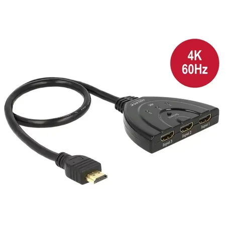 Delock HDMI UHD Switch 3 x HDMI in > 1 x HDMI out 4K
