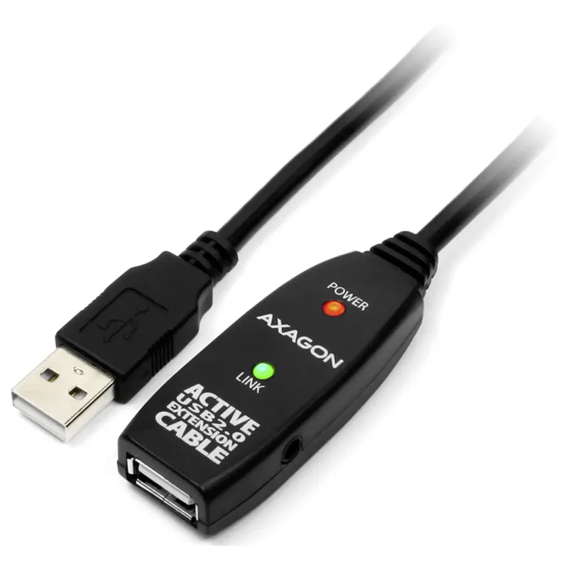 AXAGON USB 2.0 aktiv förlängningskabel, 10 m