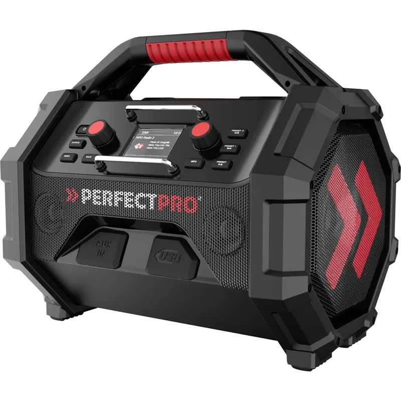 PerfectPro Rocktagon 18V byggarbetsradio DAB+, FM