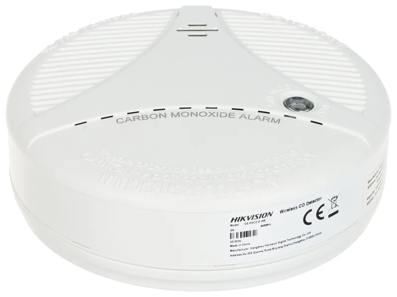 Hikvision DS-PDCO-E-WE gasdetektor Koldioxid (CO) 10 års batteritid