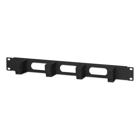 Intellinet 19" Cable Management Panel, 1U, 4 short plastic rings, Black