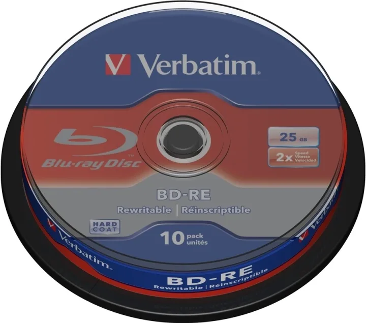 Verbatim BD-RE 25 GB, 10-pack på spindel