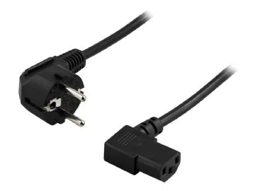 DELTACO Strömkabel CEE 7/7 till IEC 60320 C13 vinklad