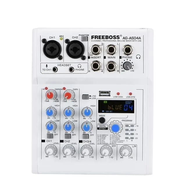 Booso mixerbord, 4 kanaler, Bluetooth