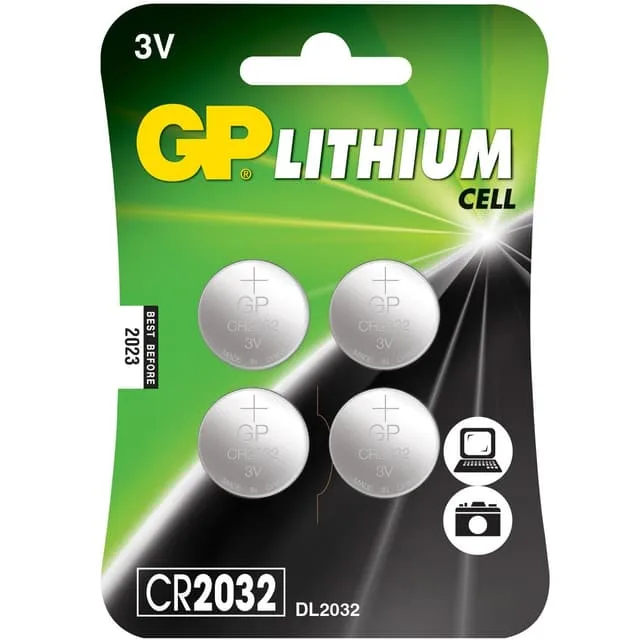 Ultra Plus litiumknappcellsbatteri CR2032, 4-pack