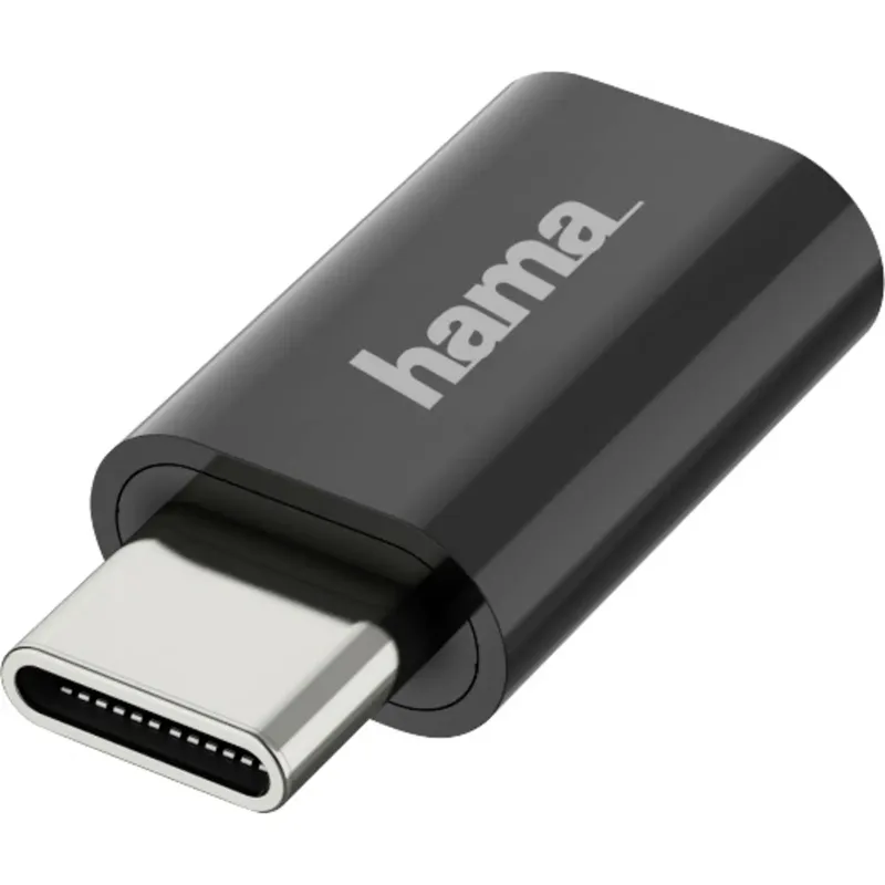 Hama USB-adapter USB-C hane till mikro-USB hona, USB 2.0 OTG, svart