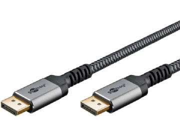 Goobay DisplayPort-kabel, DP 1.4, 2 m, Sharkskin Grey