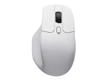 Keychron M6 - Mus - ergonomisk - optisk - 5 knappar - trådlös, kabelansluten - 2.4 GHz, Bluetooth 5.1, USB-C - USB-C trådlös mottagare - vit