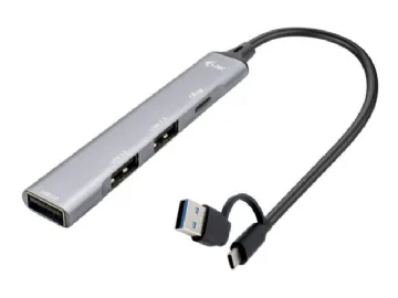 i-Tec - Hubb - USB-C/USB-A, metall - 1 x SuperSpeed USB 3.0 + 3 x USB 2.0 - skrivbordsmodell
