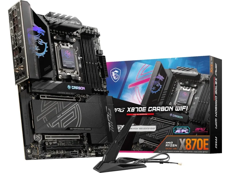 MSI MPG X870E CARBON WIFI, AMD, Sokkel AM5, AMD Ryzen™ 7, Sokkel AM5, DDR5-SDRAM, DIMM