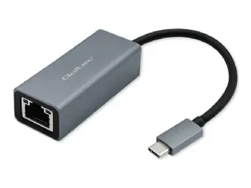 Qoltec - Nätverksadapter - USB-C 3.1 - Gigabit Ethernet x 1 - grå