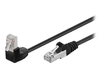 goobay - Nätverkskabel - RJ-45 (hane) till RJ-45 (hane) - 1 m - F/UTP (folieöverdraget oskärmat tvinnat par) - CAT 5e - formpressad, hakfri, 90° anslu