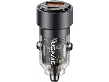 Usams billaddare USAMS C39 USB-A, USB-C 60W svart/svart