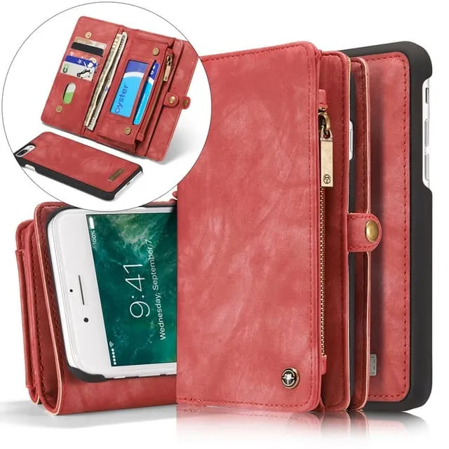 CaseMe iPhone 7 Plus Retro Split läder plånboksfodral