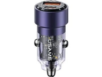 Usams USAMS Laddare C39 USB+USB-C 60W Snabbladdning lila/lila CC208CC02 (US-CC208)