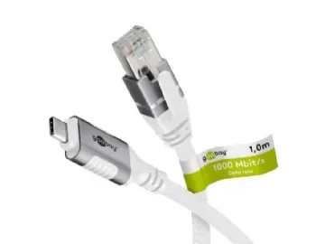 Goobay 74176, 2 m, Cat6, F/UTP (FTP), USB C, RJ-45, Vit
