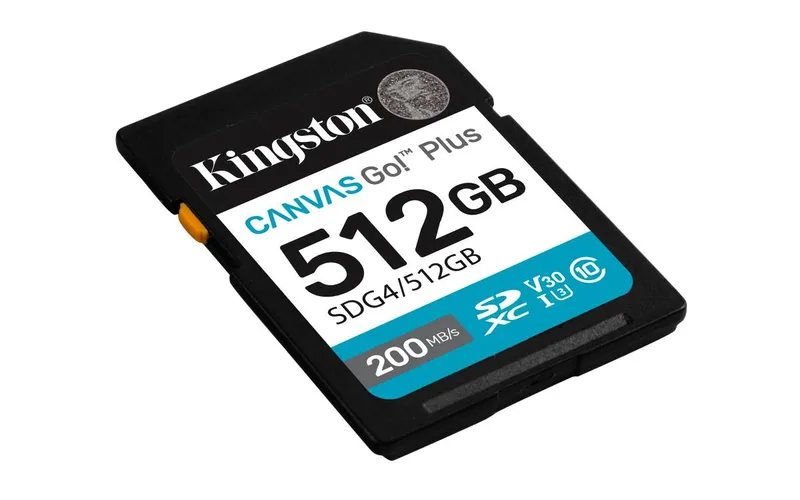 Kingston Canvas Go! Plus Gen4 SDXC 512 GB, 200/160 MB/s, UHS-I U3 V30 A2