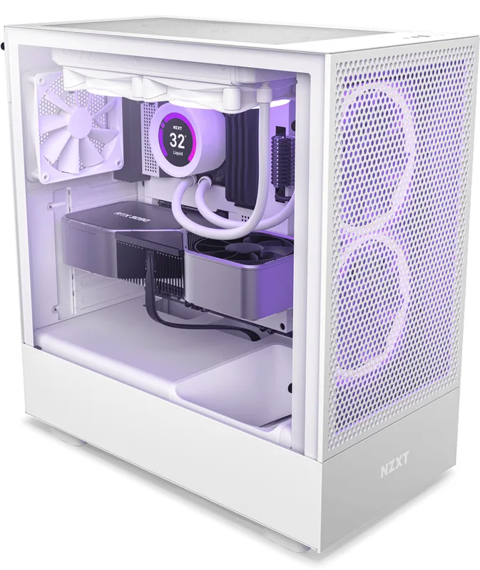 NZXT H5 Flow Mid Tower Case Light tempered glass, ATX