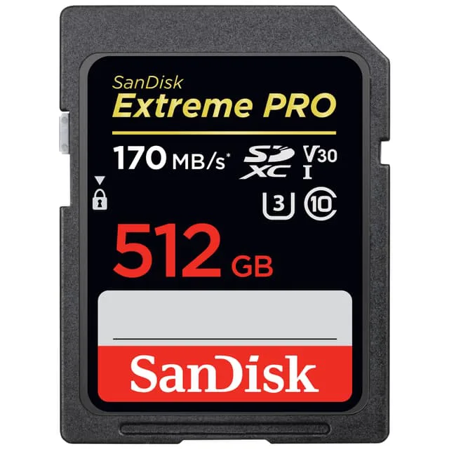 SanDisk SDXC Extreme Pro 512 GB minneskort