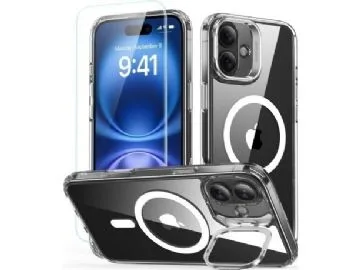 ESR CLASSIC HYBRID KICKSTAND HALOLOCK MAGSAFE & TEMPERED GLASS IPHONE 16 PLUS CLEAR
