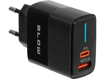 Blow 76-021# nätladdare usb-uttag + usb-c qc+pd 20w