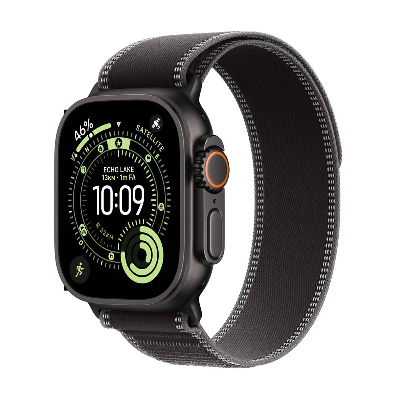 Apple Watch Ultra 3 GPS + Cellular 49mm Svart Titanboett med Svart/Gråsvart Terrängloop