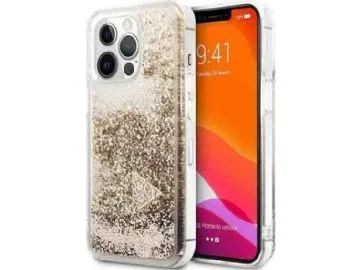 Guess Etui Guess do iPhone 14 Pro 6,1" złoty/gold hardcase Glitter Charms