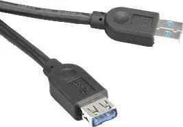 Förlängningskabel Akasa, USB 3.0 Typ A ha till Typ A ho, 1,5 meter, svart