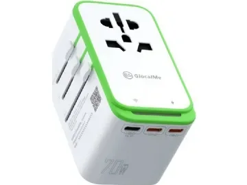 Roamplug-adapter med GlocalMe 4G Wi-Fi hotspot