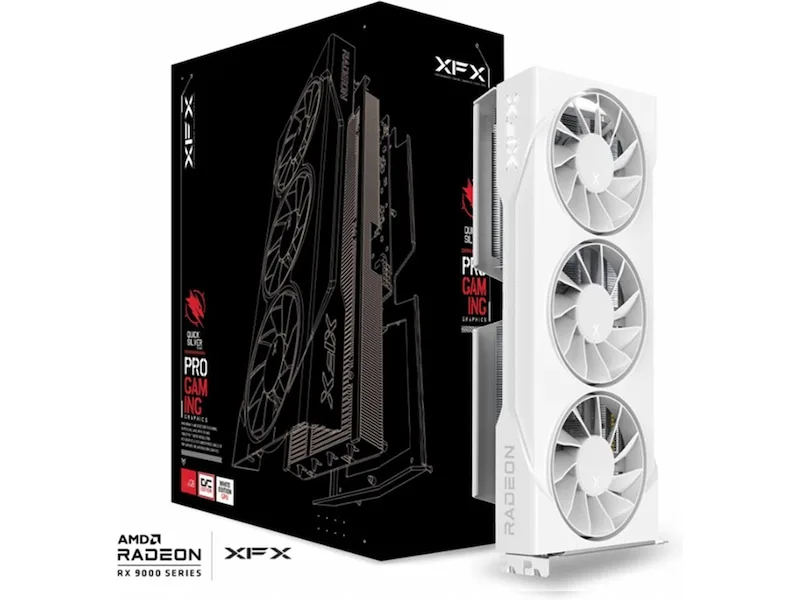 XFX Swift Radeon RX 9060 XT OC Triple Fan Gaming White 8 GB GDDR6