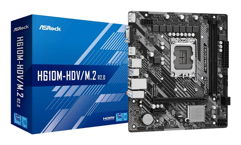 ASRock H610M-HDV/M.2 R2.0 moderkort, Micro-ATX, LGA1700