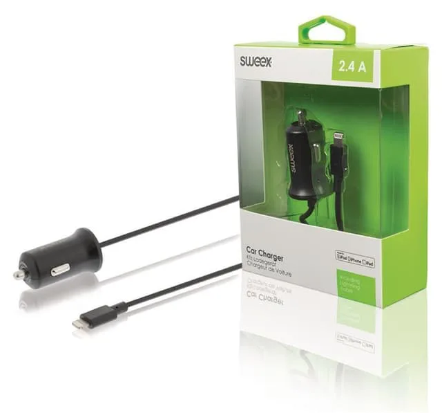 Sweex Billaddare 2.4 A Apple Lightning Svart