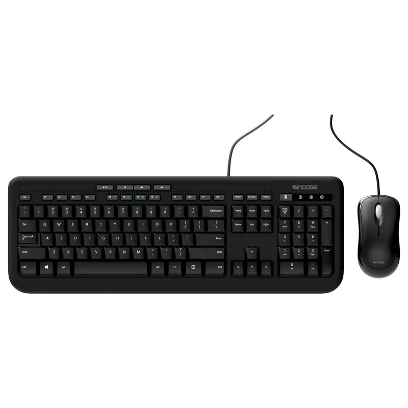 Incase Wired Desktop 600 (Tastatur & Maus) Tangentbord, mus-set Sladd Tysta knappar Tyska, QWERTZ Svart