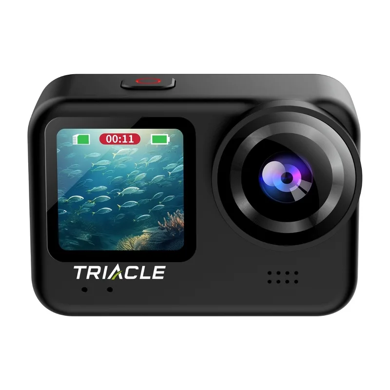 Triacle 7007BK 4K/60 fps duo LCD actionkamera, svart