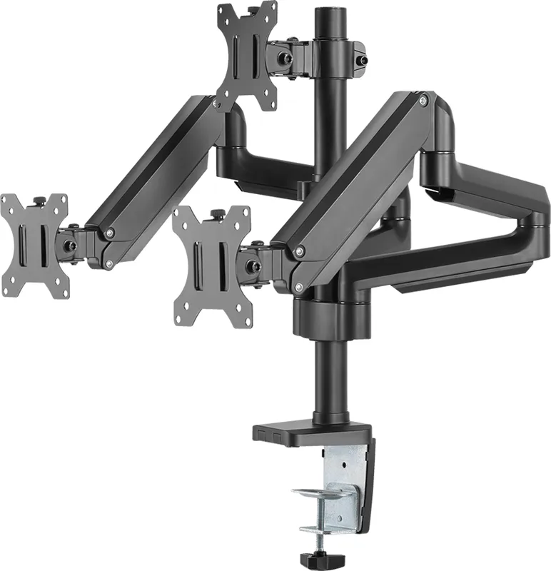 DELTACO ARM-0352 Gasdriven monitorarm för tre skärmar