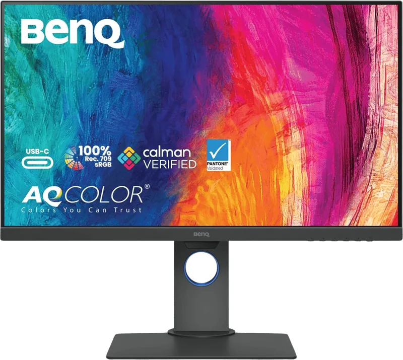 27" BenQ PD2705Q, IPS 2560x1440, 100% REC.709, 4 ms, HDR10, höjdjusterbar, pivot, HDMI/DP/USB-C 65W PD, USB 3.1-hubb