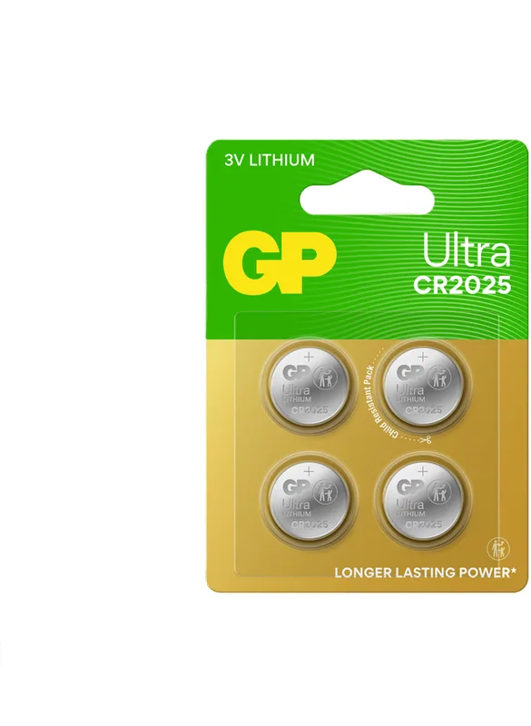 GP Batteries GP Ultra litiumbatteri CR2025, 3 V, 4-pack