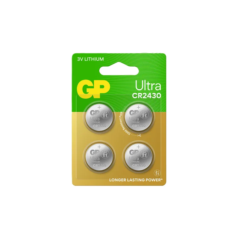 GP Batteries GP Ultra lithium-knappcell CR2430, 3V, 4-pack