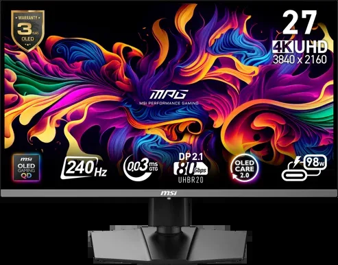 MSI 27" MPG 272URX OLED 4K 240 Hz USB-C