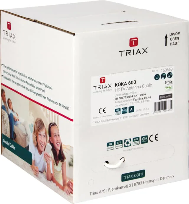 Triax KOKA600 antennkabel (vit/250m)