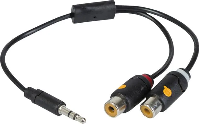 Qnect 3.5mm uttag - 2x RCA adapter