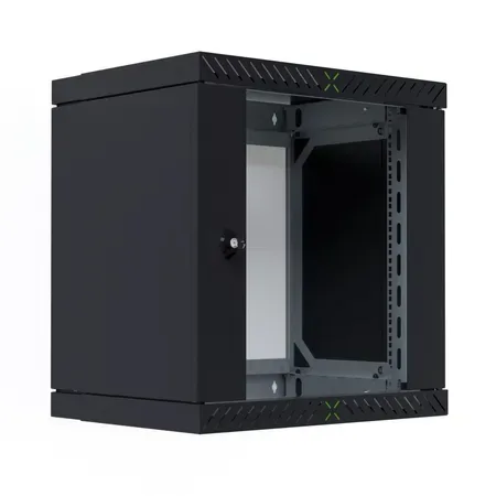 EFB 19" WandgehÃ¤use X-Rack mit GlastÃ¼r 400-600mm 12HE schw.