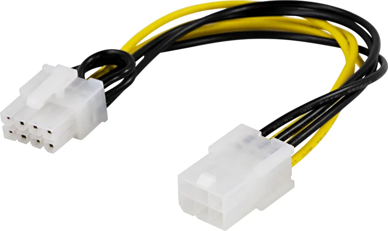 Adapter cable, 6-pin PCI-Express to 8-pin PCI-Express, 10 cm