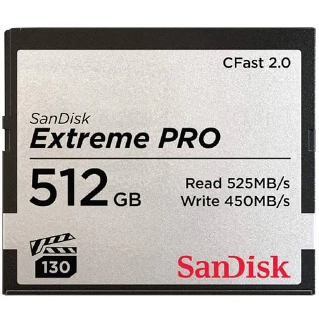 SanDisk Cfast 2.0 Extreme Pro 512GB 525MB/s VPG130