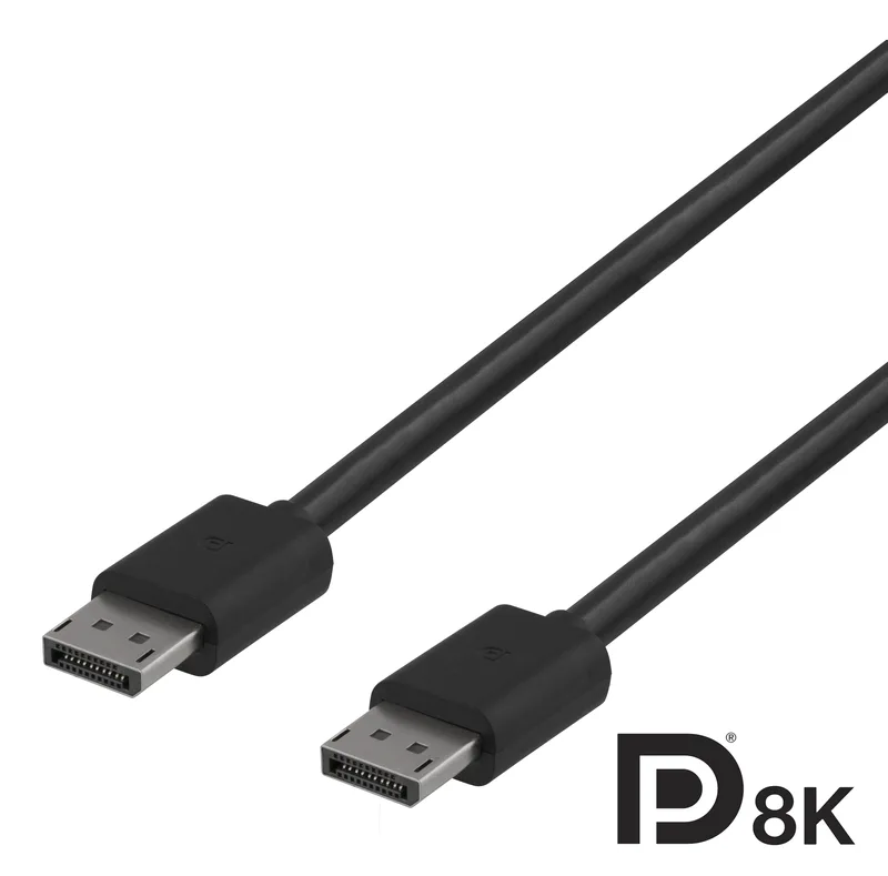 Deltaco DisplayPort Kabel, 8K, DP 1.4, 1m