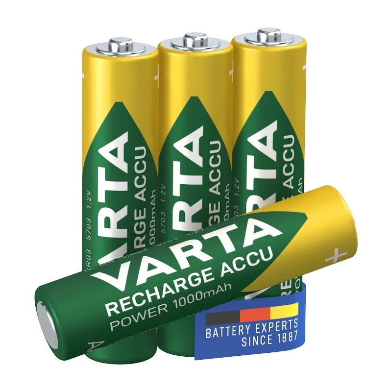 VARTA Recharge Accu Power AAA-batteri 1000 mAh, 4-pack